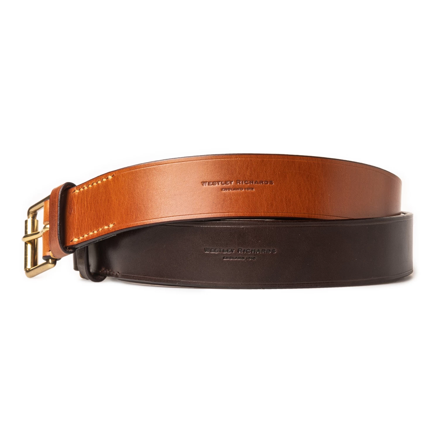1.5" Leather Belt In Mid Tan 3 1.5" Leather Belt In Mid Tan - Image 3