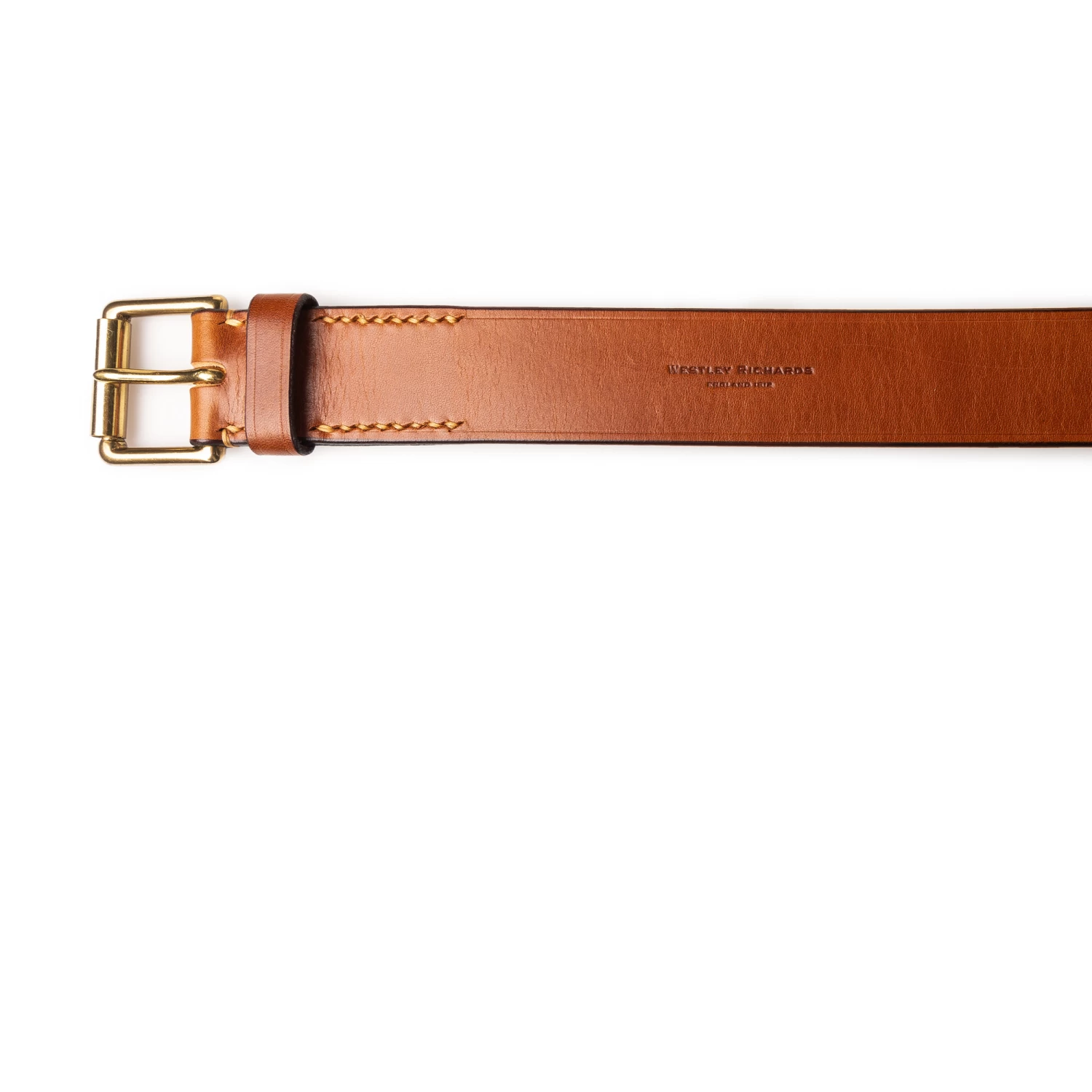 1.5" Leather Belt In Mid Tan 2 1.5" Leather Belt In Mid Tan - Image 2