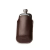 2.5oz Hip Flask In Dark Tan