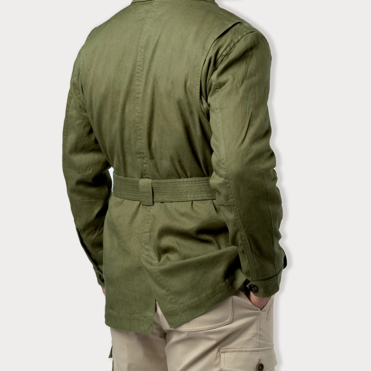 Linen Selous Safari Jacket In Plains Green 3 Linen Selous Safari Jacket In Plains Green - Image 3