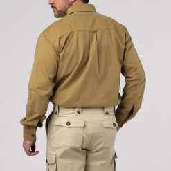 Expedition Safari Shirt In Brushed Sand 16 Expedition Safari Shirt In Brushed Sand -Clothing Shop 211215 aw 22 lookbook studio 20028 edit