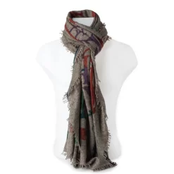 Deer Print Camouflage Cashmere Scarf In Multi