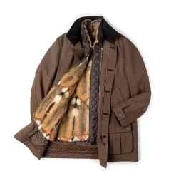 Men's Antonius Fur Lined Coat With Removable Gilet In Brown