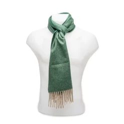 Cashmere Herringbone Scarf In Emerald