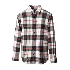Filson Vintage Flannel Work Shirt In Natural & Charcoal