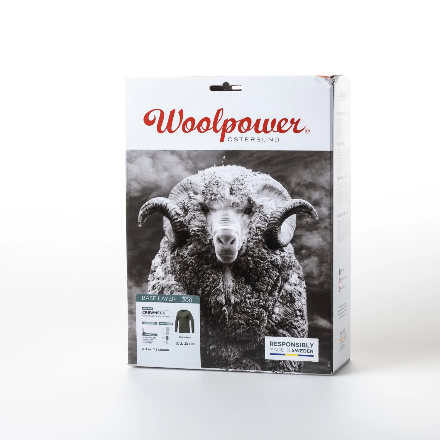 Woolpower Crewneck 200 In Pine Green 3 Woolpower Crewneck 200 In Pine Green - Image 3