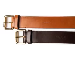 2" Leather Belt In Mid Tan -Clothing Shop 2 both belts