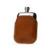 4oz Hip Flask In Mid Tan