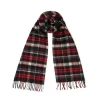 Pure Cashmere Scarf In Blanket Check Red