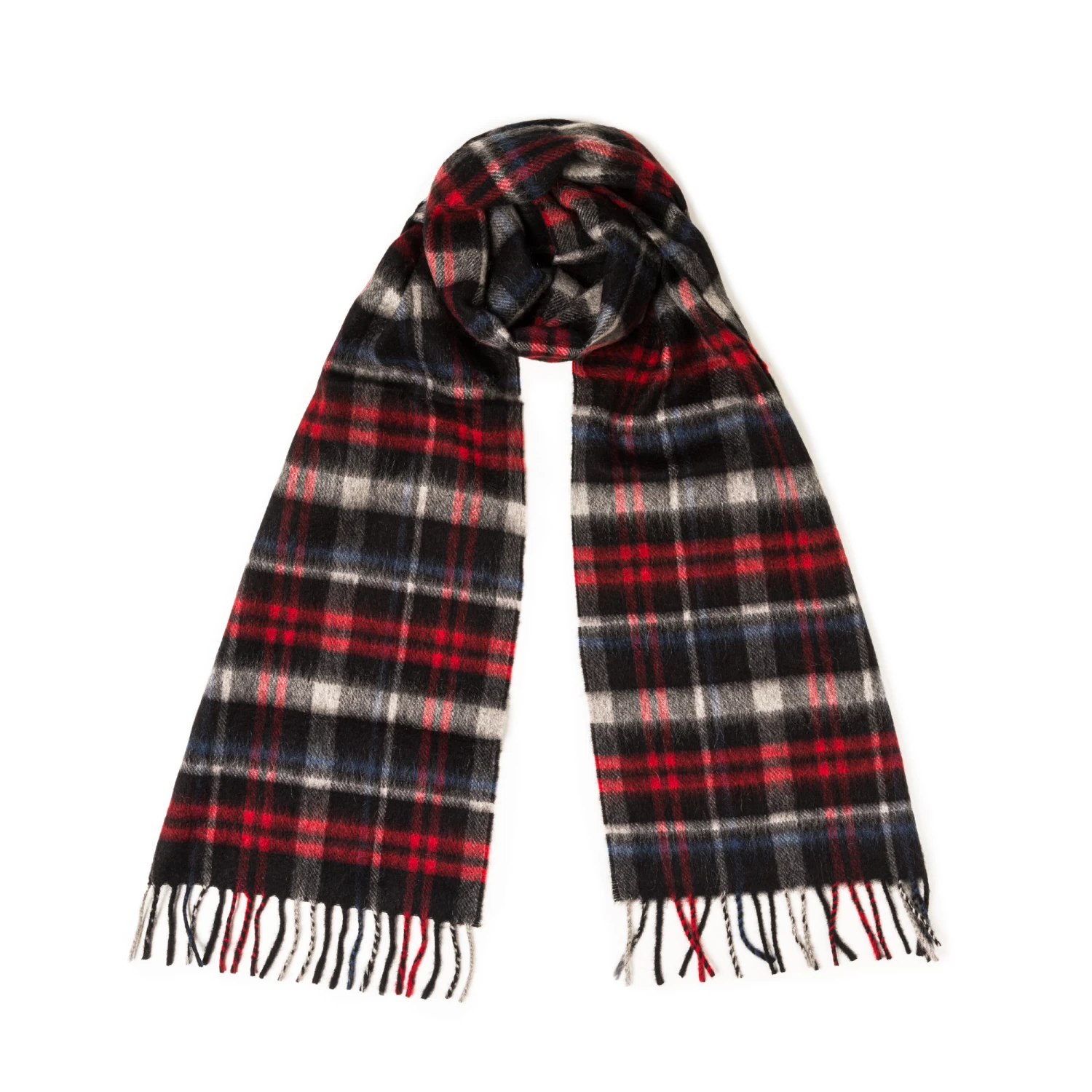 Pure Cashmere Scarf In Blanket Check Red 1 Pure Cashmere Scarf In Blanket Check Red