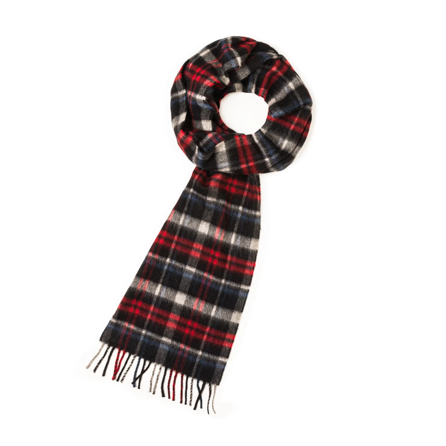 Pure Cashmere Scarf In Blanket Check Red 2 Pure Cashmere Scarf In Blanket Check Red - Image 2