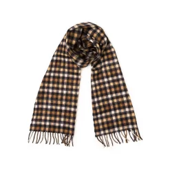 Pure Cashmere Scarf In Navy Shepherd Check