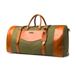 Sutherland Bag - Large - Hunter Green Canvas And Mid Tan -Clothing Shop 77a9124 edit edit 1