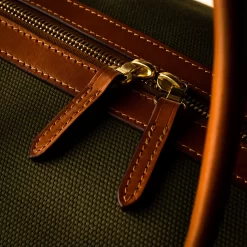 Sutherland Bag - Large - Hunter Green Canvas And Mid Tan -Clothing Shop 77a9173 edit