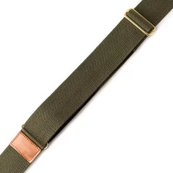 2" Leather Rifle Sling In Green Canvas & Mid Tan -Clothing Shop 77a9326 edit