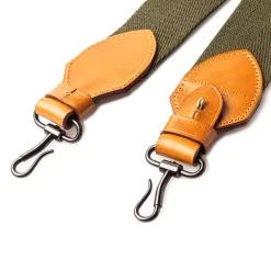 2" Leather Rifle Sling In Green Canvas & Mid Tan -Clothing Shop 77a9350 edit