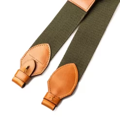 2" Leather Rifle Sling In Green Canvas & Mid Tan -Clothing Shop 77a9356 edit