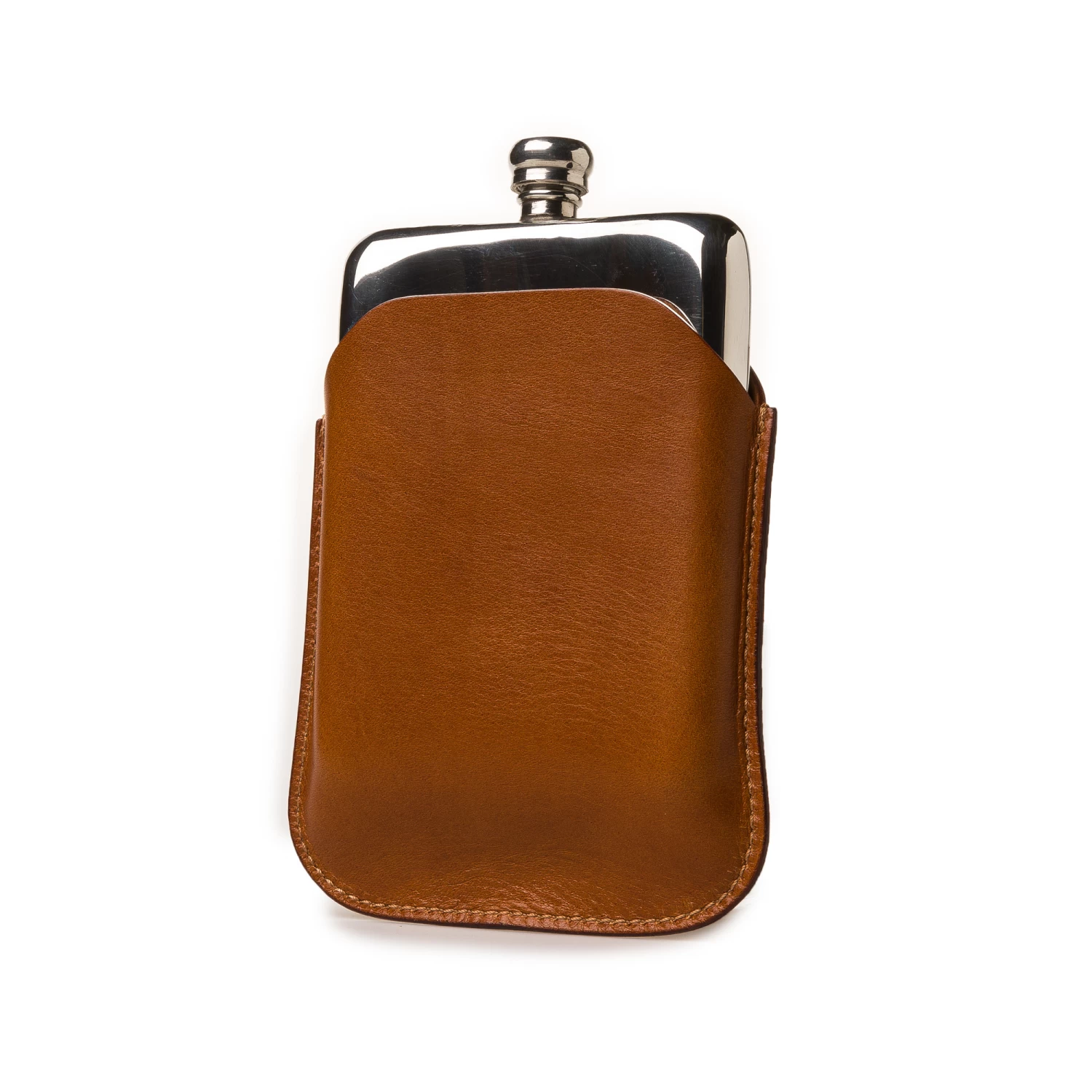 8oz Hip Flask In Mid Tan 2 8oz Hip Flask In Mid Tan - Image 2