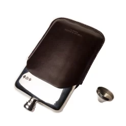 8oz Hip Flask In Dark Tan 8 8oz Hip Flask In Dark Tan -Clothing Shop 8 flask with funnel d