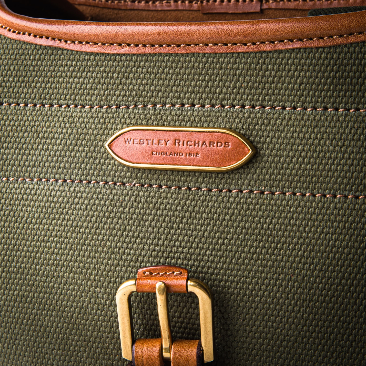 100Rd Anson Cartridge Bag In Hunter Green Canvas And Mid Tan 5 100Rd Anson Cartridge Bag In Hunter Green Canvas And Mid Tan - Image 5