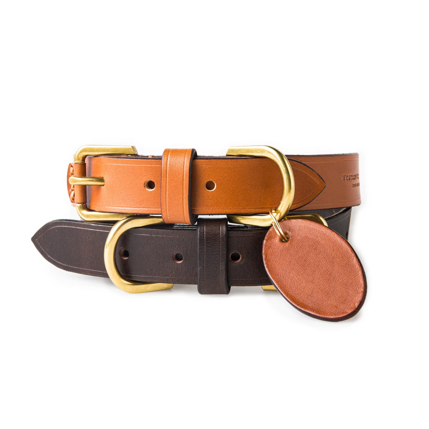 Large Leather Dog Collar In Dark Tan 2 Large Leather Dog Collar In Dark Tan - Image 2
