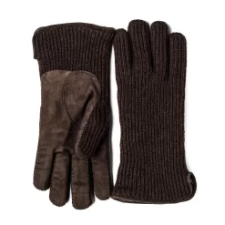 Cashmere And Leather Gloves In Hickory -Clothing Shop doriani 7662 edit
