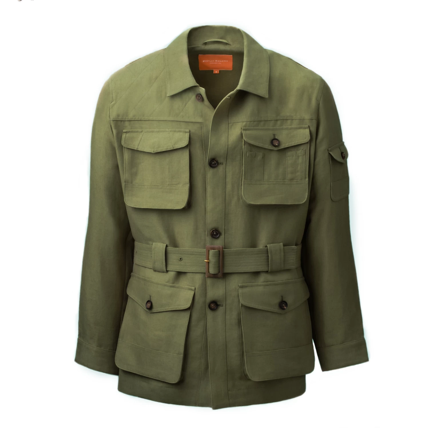 Linen Selous Safari Jacket In Plains Green 1 Linen Selous Safari Jacket In Plains Green