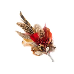 Traditional Feather Pin With Red Accents