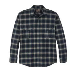 Filson Alaskan Guide Shirt In Navy, Pine And Bronze Plaid