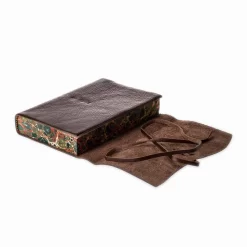 Leather Notebook In Dark Tan -Clothing Shop gift wrap 044 edit