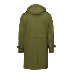 Grenfell Helvellyn Coat In Herringbone Waxed Cotton -Clothing Shop grenfell helvelynn coat in green 5058edit 23 08 07