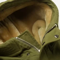 Grenfell Helvellyn Coat In Herringbone Waxed Cotton -Clothing Shop grenfell helvelynn coat in green 5075edit 23 08 07