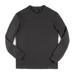 Filson Waffle Knit Crewneck In Charcoal