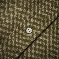 Herringbone Flannel Shirt In Olive -Clothing Shop img 9864 600x