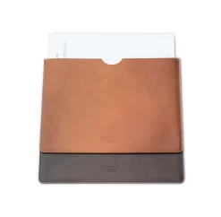 Leather Document Holder In Dark Tan