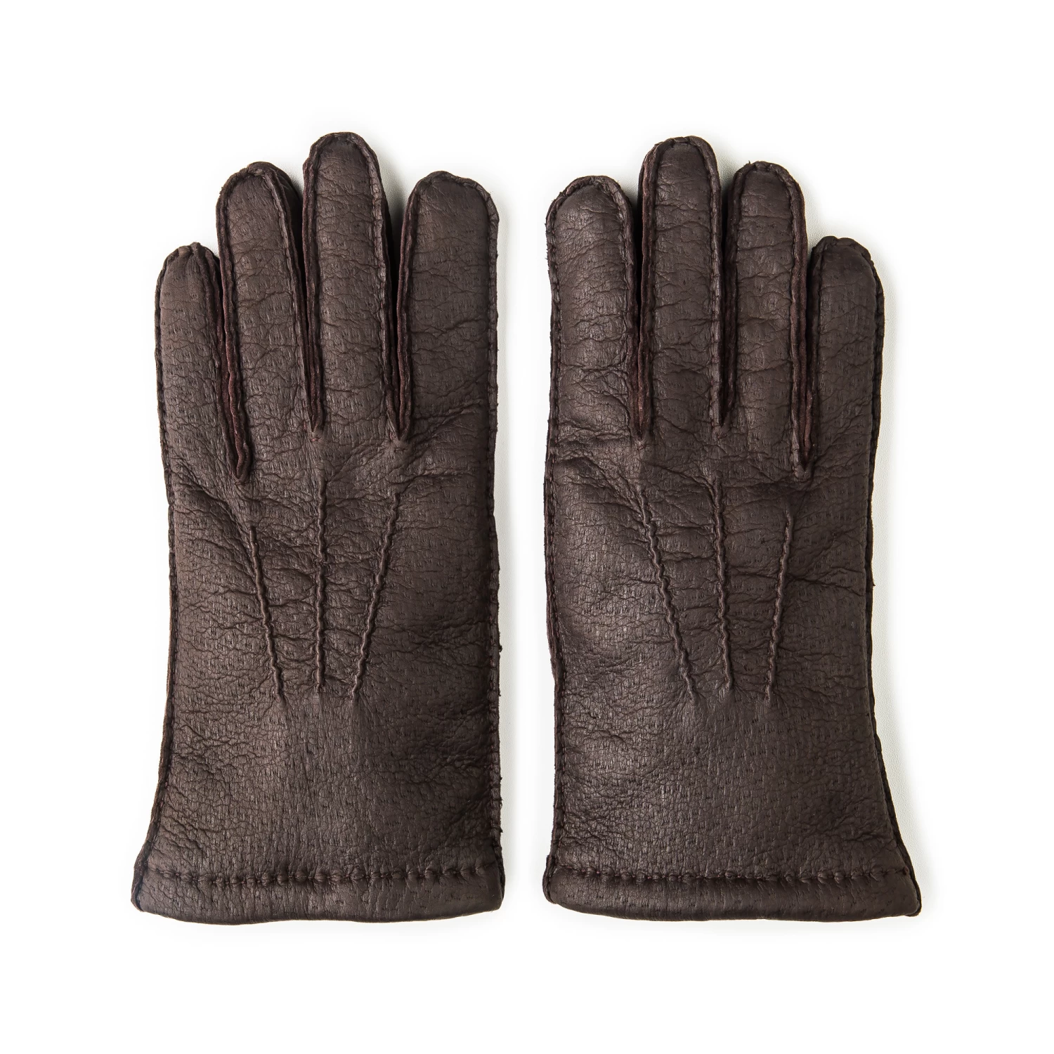 Men's Cashmere Lined Peccary Leather Gloves In Moro 3 Men's Cashmere Lined Peccary Leather Gloves In Moro - Image 3