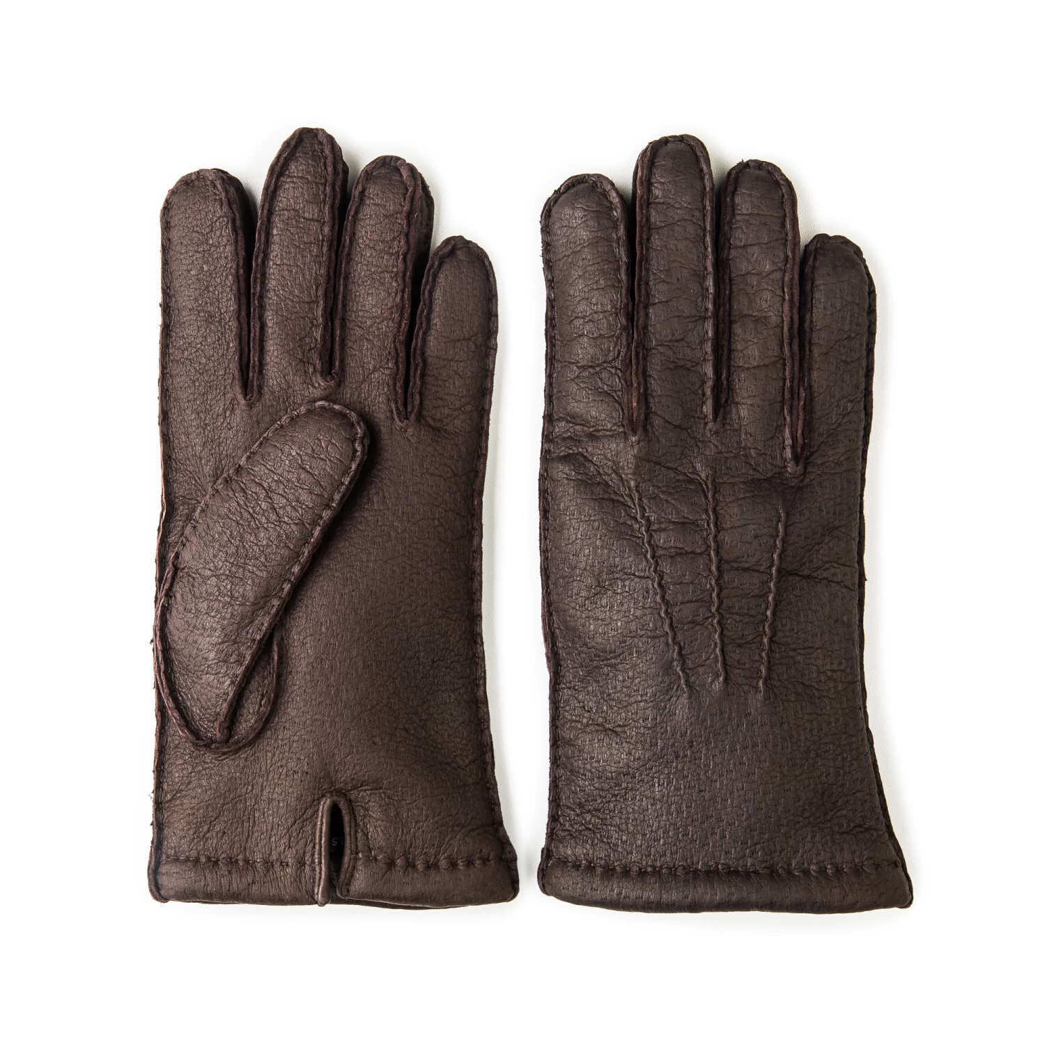 Men's Cashmere Lined Peccary Leather Gloves In Moro 4 Men's Cashmere Lined Peccary Leather Gloves In Moro - Image 4