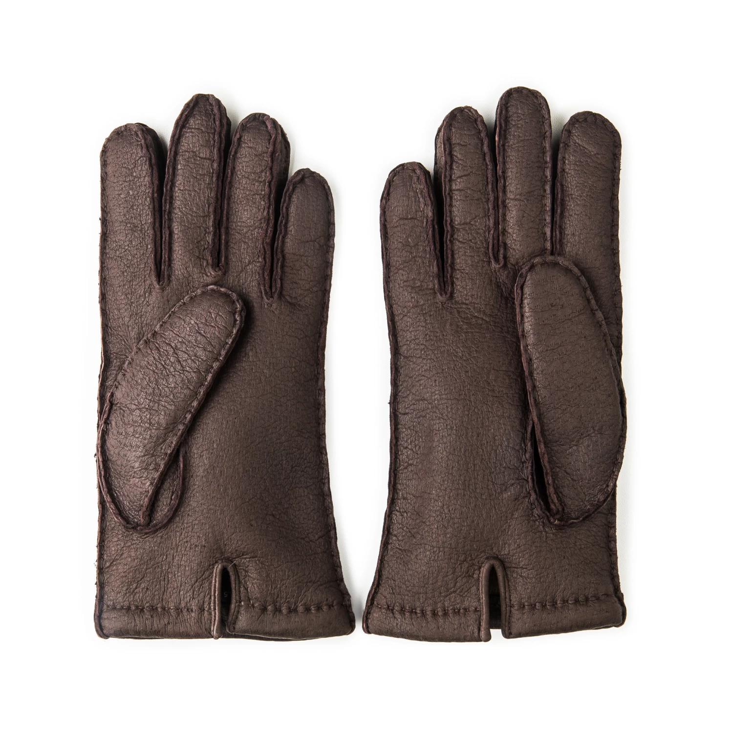 Men's Cashmere Lined Peccary Leather Gloves In Moro 5 Men's Cashmere Lined Peccary Leather Gloves In Moro - Image 5