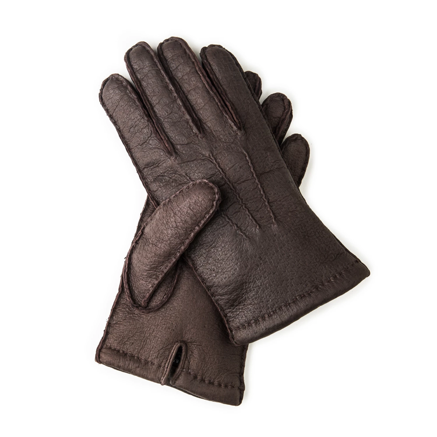 Men's Cashmere Lined Peccary Leather Gloves In Moro 1 Men's Cashmere Lined Peccary Leather Gloves In Moro