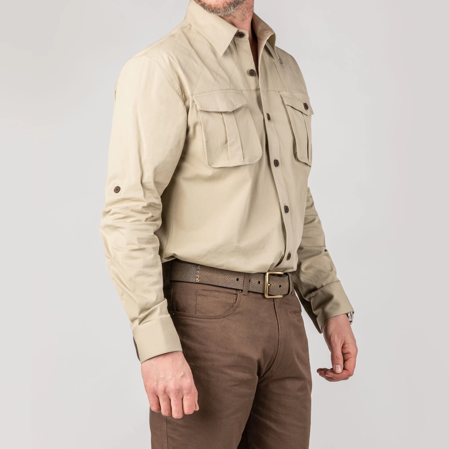 Campaign Shirt In Light Stone 2 Campaign Shirt In Light Stone - Image 2