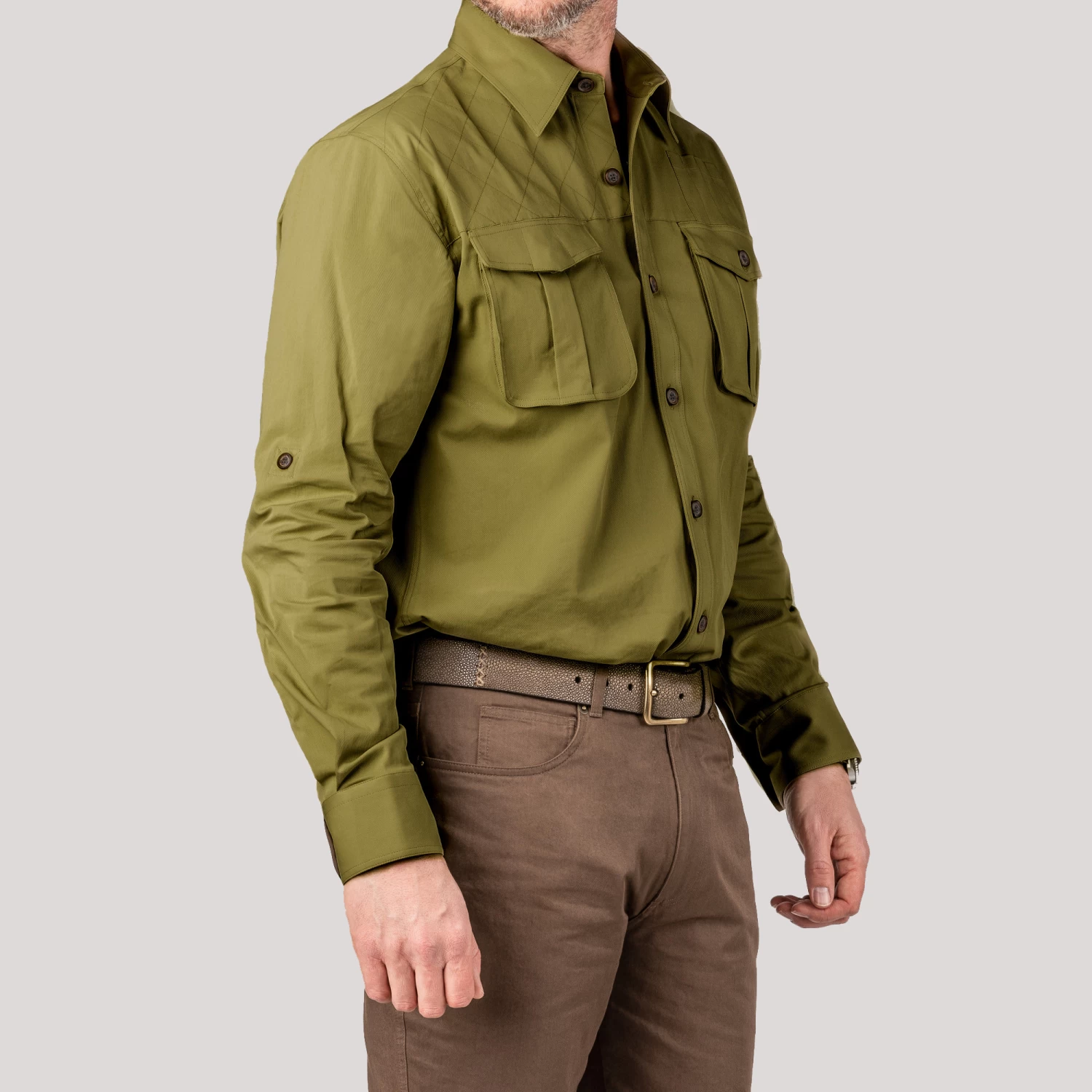 Campaign Shirt In Khaki Green 3 Campaign Shirt In Khaki Green - Image 3