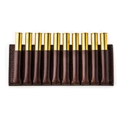 Large 10 Rd Open Ammunition Belt Wallet In Dark Tan