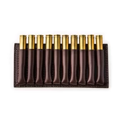 Medium 10 Rd Open Ammunition Belt Wallet In Dark Tan