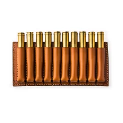 Medium 10 Rd Open Ammunition Belt Wallet In Mid Tan
