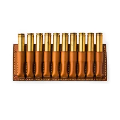 Small 10 Rd Open Ammunition Belt Wallet In Mid Tan