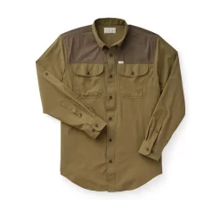 Filson Long Sleeve Sportsman's Shirt In Olive And Tan