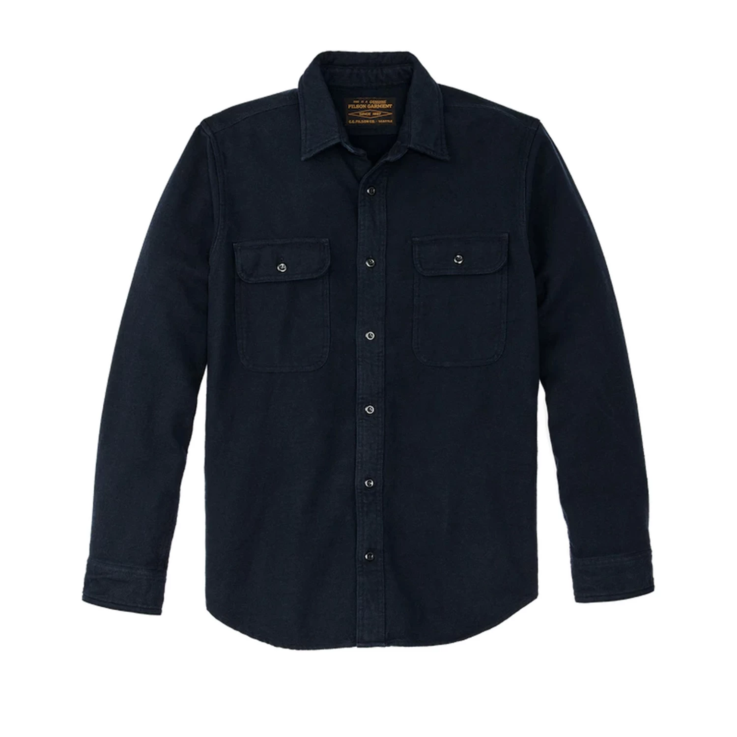 Filson Vintage Flannel Work Shirt In Dark Navy Salute 1 Filson Vintage Flannel Work Shirt In Dark Navy Salute