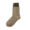 Double Face Crew Socks In Olive & Dark Khaki