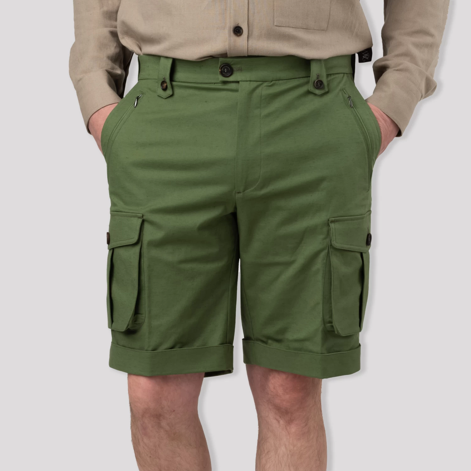 Safari Shorts In Hunter Green 2 Safari Shorts In Hunter Green - Image 2