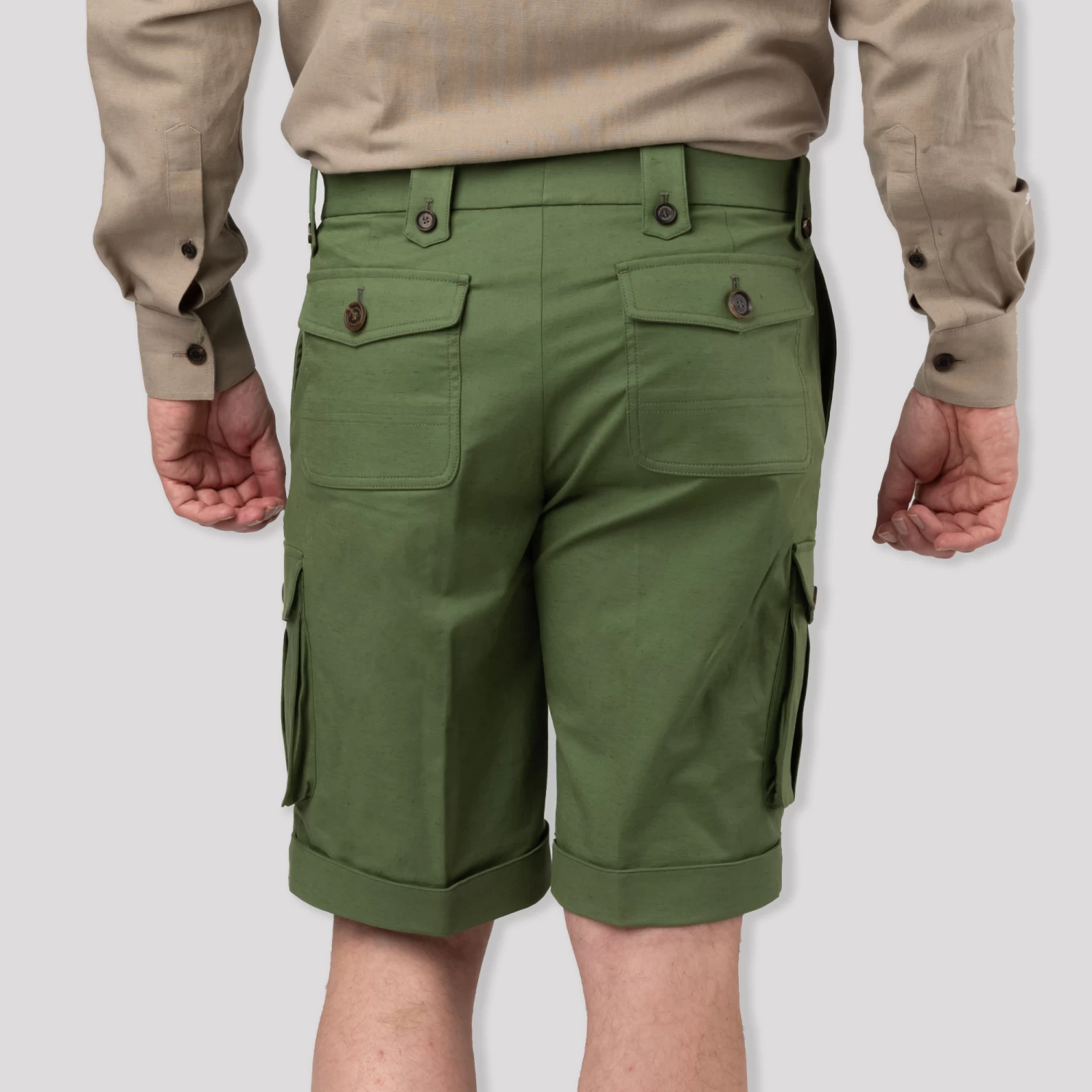 Safari Shorts In Hunter Green 3 Safari Shorts In Hunter Green - Image 3